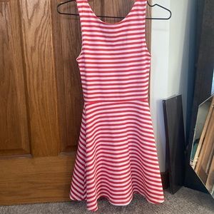 Orange and white stripe dress